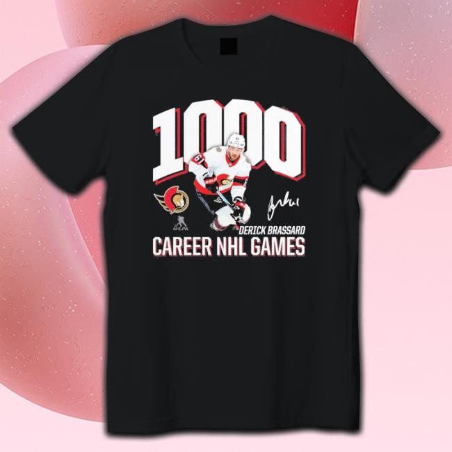 1,000 Career Nhl Games Derick Brassard Ottawa Senators Signature Shirt